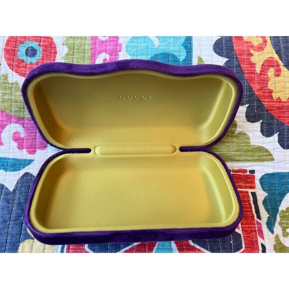 Gucci Purple Large Hard Case Authentic Clamshell Eyeglasses Sunglasses Case - Picture 6 of 6